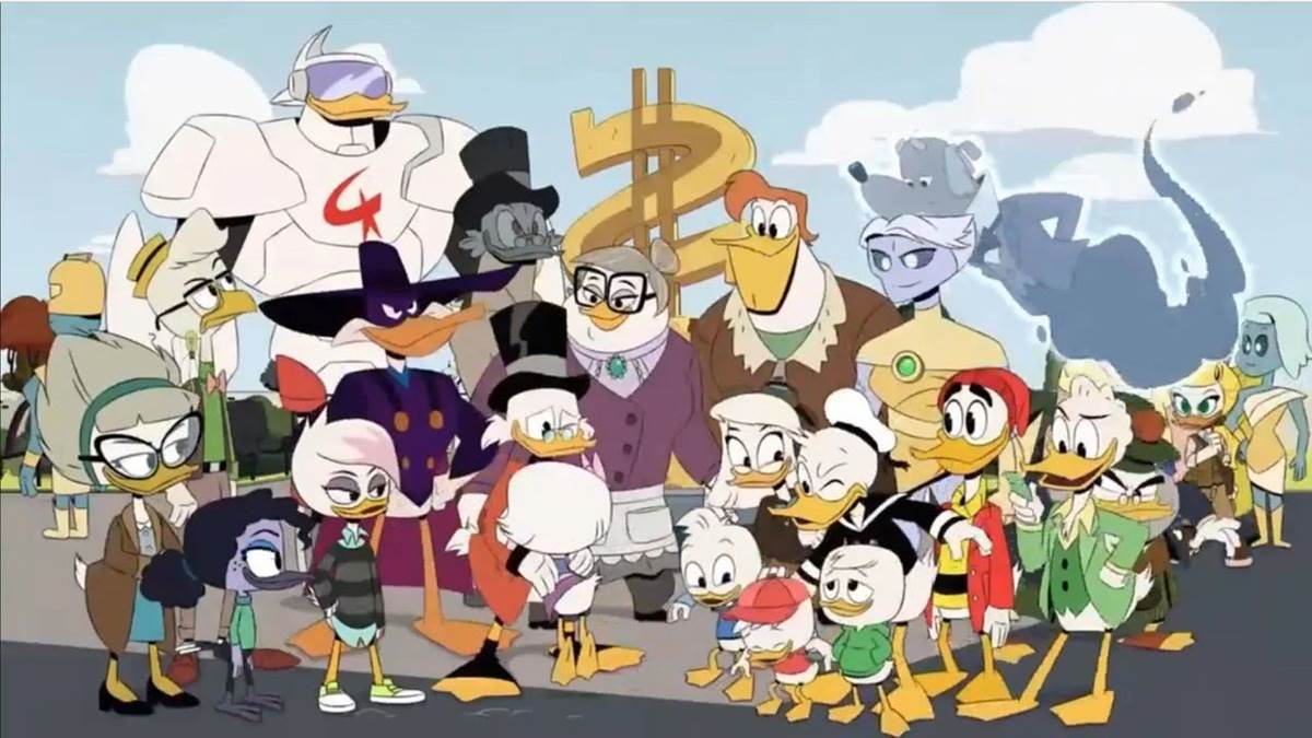 foto di gruppo dei personaggi di Ducktales 2017